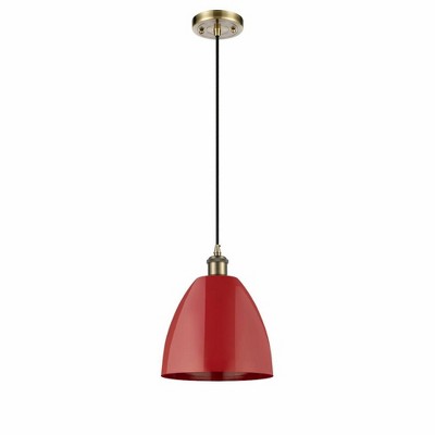 Plymouth Dome - 1 Light Cord Hung Mini Pendant In Industrial Style-12.88 Inches Tall and 9 Inches Wide