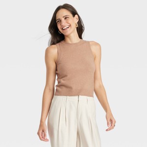 Women's Crewneck Cozy Knit Pullover Sweater Tank - A New Day™ - 1 of 3