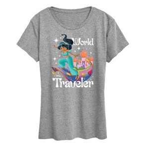 Women's - Disney Princess - Jasmine World Traveler Short Sleeve Graphic T-Shirt - 1 of 4