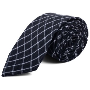 Men's Checkered 2.75 Inch Wide And 57 Inch Long 100% Cotton Neckties - 1 of 3