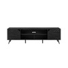 Contemporary 2-Door Minimalist TV Stand for TVs up to 80 inches – Black - 3 of 4