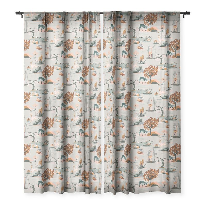 The Whiskey Ginger Cute Playful Animal Pattern I Single Panel Sheer Window Curtain - Society6, 3 of 7