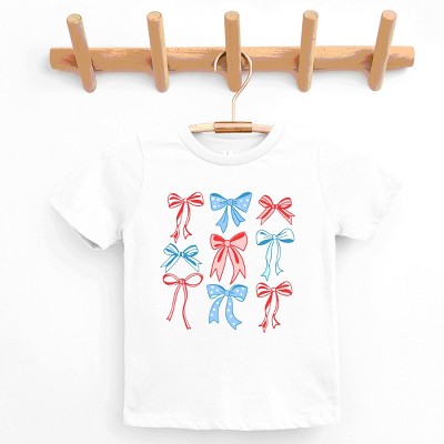 The Juniper Shop Patriotic Bows Stacked Coquette Youth Short Sleeve Tee