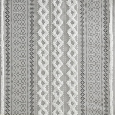 Gray Cotton Aztec Print Chenille Shower Curtain 72" x 72"