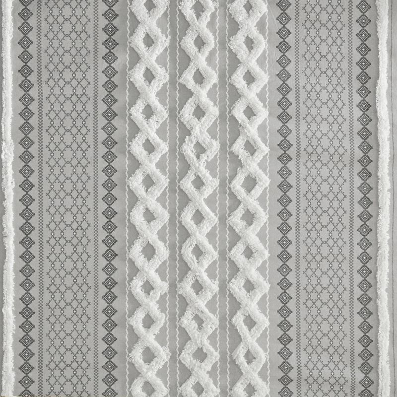 72"x72" Imani Chenille Striped Cotton Printed Shower Curtain, 4 of 7