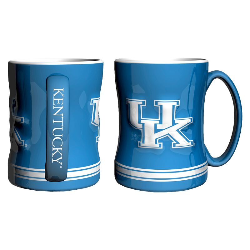 NCAA Kentucky Wildcats Boelter Brands 2 Pack Sculpted Relief Style Coffee Mug - Blue (15 oz), 1 of 2