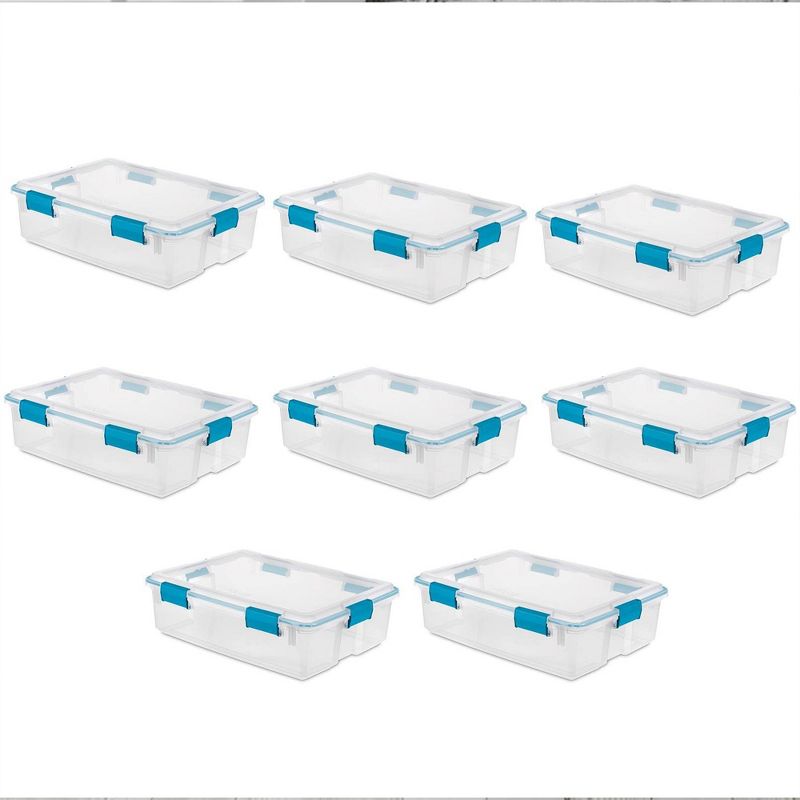 Sterilite Multipurpose Plastic Under-Bed Storage Tote Bins with Secure Gasket Latching Lids for Home Organization, 1 of 8
