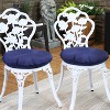Sunnydaze Indoor/Outdoor Cozy Olefin Replacement Round Patio Bistro Chair Seat Cushion - 15" - Blue - 2pk - 4 of 4