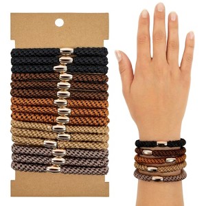 Wrapables Braided Elastic Hair Ties for Women, No Damage Hairbands for Thick Ponytails (15pcs) - 1 of 4