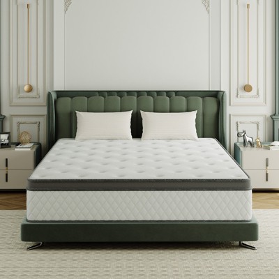 Swedrea Hybrid Mattress Breathable Medium Cooling Memory Foam Bed-in-a-Box White