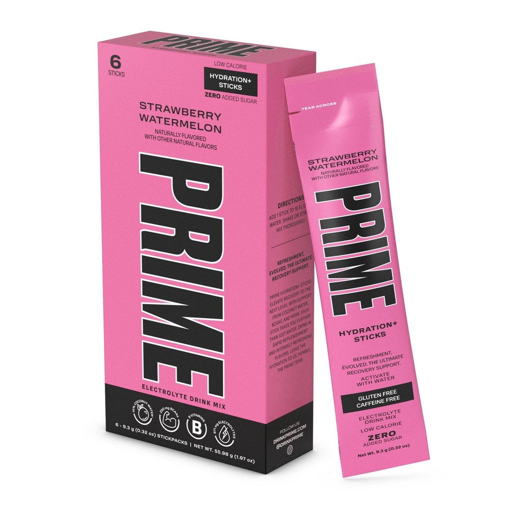 Prime Hydration+ Strawberry Watermelon Sticks - 6pk/9.8g