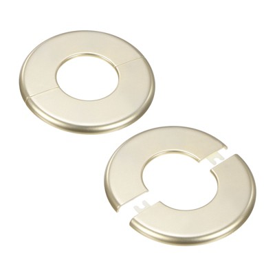 Unique Bargains Wall Split Flange Self-Adhesive Plumbing Cover Plates ABS Faucet Escutcheons 2 Pcs