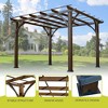 12' x 10' Outdoor Wood Grape Gazebo for Climbing Plant Support, Garden, Patio, Backyard, Deck, Brown - 2 of 4