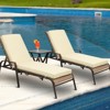 Aoodor 72 x 21 x 3 Inches Patio Chaise Lounger Cushions, Olefin Fabric Slipcovers with Sponge Foam, Set of 2 - 2 of 4
