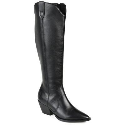Journee Signature Wide Calf Women's Genuine Leather Pryse Boot