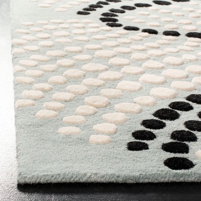 Grey and Ivory Hand-Tufted Wool and Viscose Area Rug