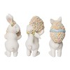 Transpac Resin Floral Easter Bunny & Egg Figurines Set of 3 Home Decorations Easter - 3 of 3