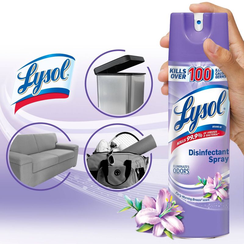 Lysol Early Morning Breeze Disinfectant Spray - 19oz/2ct, 3 of 10