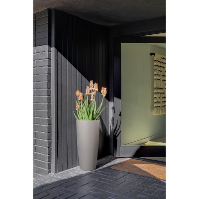 Selena Modern Textured 28" Gray Plastic-Stone Planter
