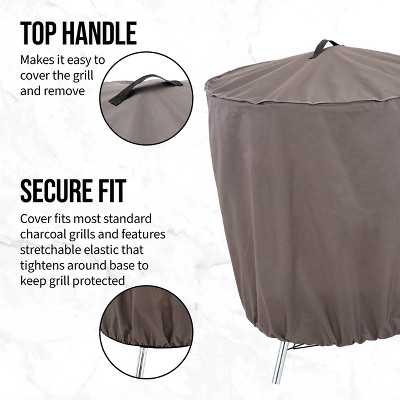 Charcoal Gray 30" Round Grill Cover with All-Weather Protection