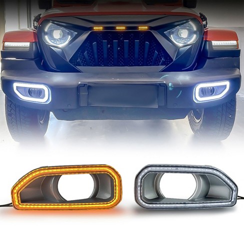 American Modified Led Front Bumper Fog Light Covers With Turn