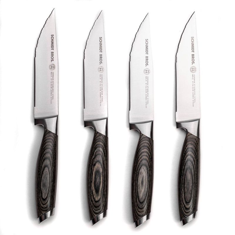 Schmidt Brothers Cutlery Bonded Ash 4pc Jumbo Steak Knife Set, 1 of 4