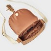 Girls' Faux Suede Saddle Crossbody Bag - art class™ Brown - 3 of 4