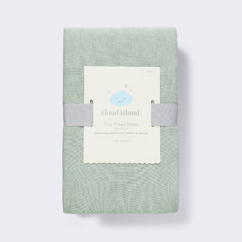 Polyester Rayon Fitted Crib Sheet - Green - Cloud Island&#8482;, 4 of 5