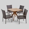 5pc Stamford Wood & Wicker Dining Set Teak - Christopher Knight Home - 2 of 4