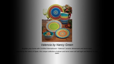 Valencia Festive Hand-Painted Ceramic Dinner Plates - 12.5"
