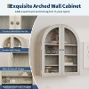 Arched Medicine Cabinet Bathroom Wall Mounted Over Toilet Storage Organizer with Acrylic Doors Removable Shelf for Laundry Room Kitchen Living Room - 4 of 4