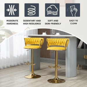 MOONMISS 2PC/SET Swivel Bar Stools Adjustable Counter Height Chairs with Footrest for Kitchen, Dining Room - 1 of 4