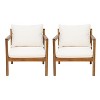 Christopher Knight Home Negley Outdoor Acacia Wood and Rope Weave Club Chair with Water Resistant Cushion - 2 of 4