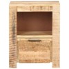 vidaXL Bedside Cabinet Rough Mango Wood Sturdy Medium Functional - 2 of 4