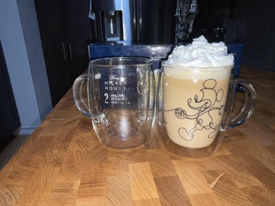 JoyJolt 5.4 oz. Clear Disney Mickey Mouse and Pluto Aroma Borosilicate  Glass Double Wall Coffee/Tea Mug (Set of 2) JDS10729 - The Home Depot