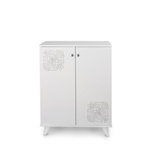 Vynxaria Modern Wood Base Shoe Cabinet, Elegant Design, Ample Storage, Natural Finish - 1 of 4