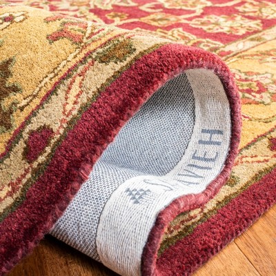 Golden Jaipur Burgundy and Gold Hand-Tufted Wool Area Rug