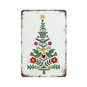 Christmas Print, Watercolor Christmas Tree, Christmas Decoration, Holiday Decor, Norwegian Folk Art - 1 of 3