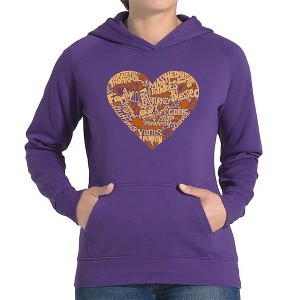 LA Pop Art Thanksgiving Heart - Women's Word Art Hooded Sweatshirt - 1 of 4