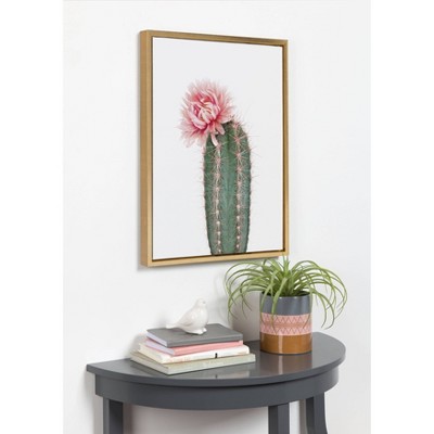 Pink Cactus Flower Framed Canvas Print, 18x24
