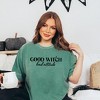 Simply Sage Market Women's Good Witch Bad Attitude Short Sleeve Garment Dyed Tee - 2 of 2