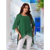 INSPIRE CHIC Women's High Low Hem Scoop Neck Asymmetrical 3/4 Sleeve Summer Top - 4 of 4