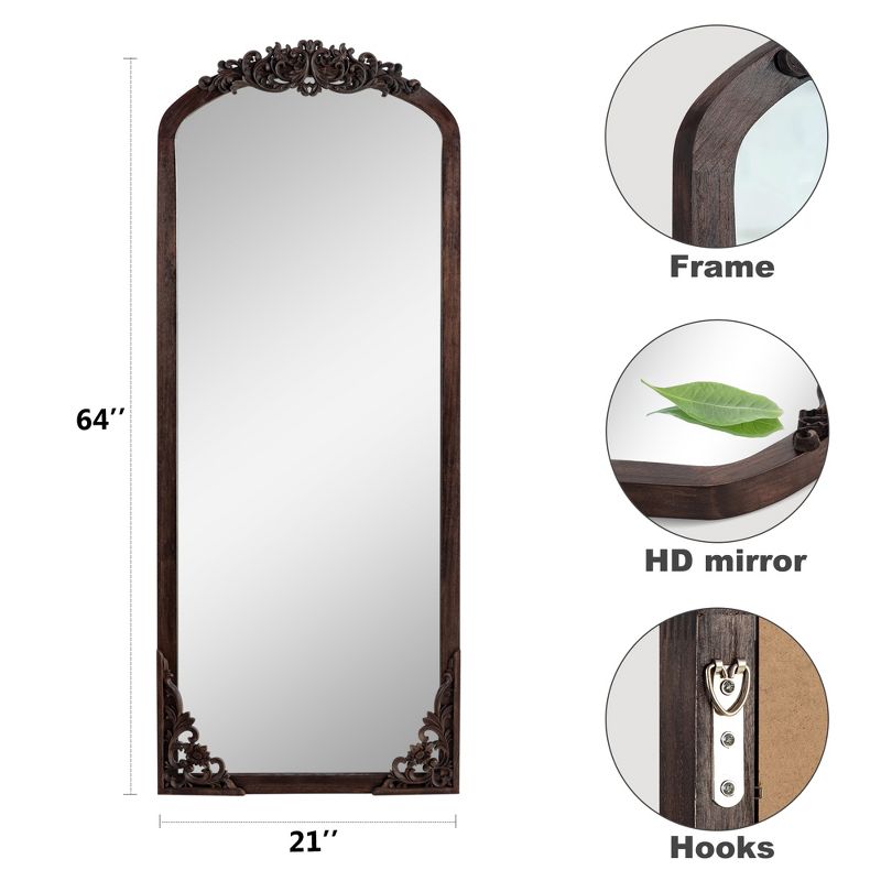 Neutypechic Arch Full-Length Vintage Mirror Decorative Wall Mirror Full Length Mirrors, 4 of 9