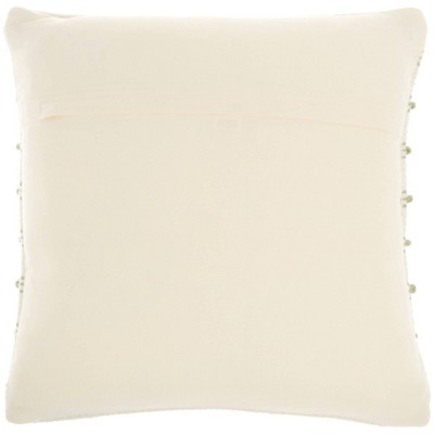 Sage and Ivory Woven Lines Square Throw Pillow