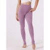 INSPIRE CHIC Women's Elastic Waistband Soft Gym Yoga Cotton Stirrup Pants Leggings - 3 of 4
