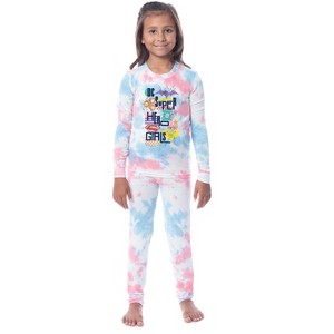 DC Comics Kids' Super Hero Girls 2 Piece Tight Fit Youth Pajama Set Multicolored - 1 of 3