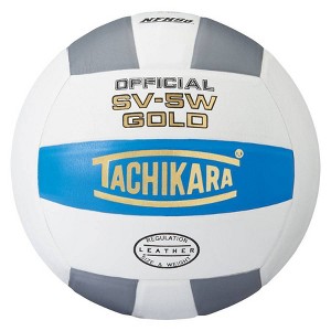 Tachikara W-GOLD.CBWSL Indoor Premium Leather Competition Volleyball - Blue/White/Silver - 1 of 1