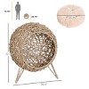 LAOTIES 20" Elevated Woven Rattan Cat Bed,Handwoven Banana Leaf Kitten Condo with Soft Cushion,Breathable And Sturdy - 3 of 4