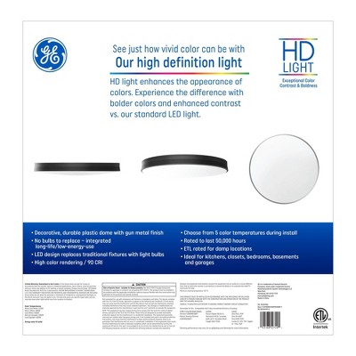 Premium 18" Brushed Gray Frosted Glass LED Ceiling Fixture