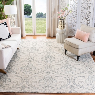 Ivory Wool Handmade Tufted Non-slip Square Rug 5'